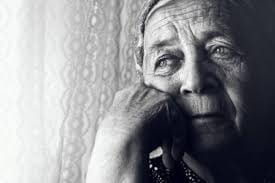 Portrait of older person who appears sad